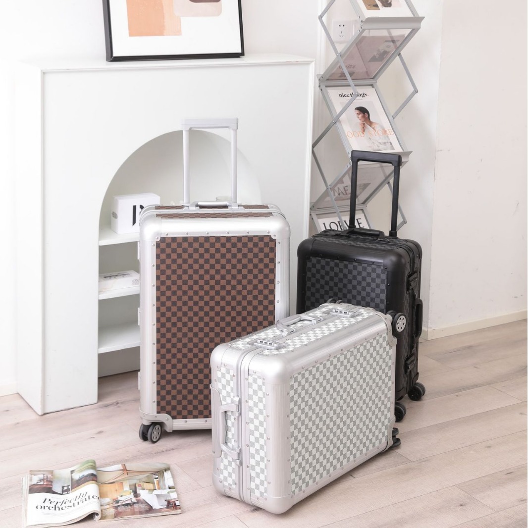 Business suitcase 24-inch luggage unisex trolley case universal wheel boarding case all aluminum magnesium alloy box