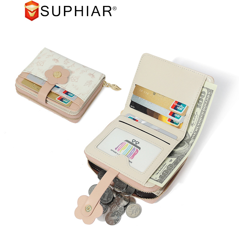 2025 nuevo lindo bolso de cambio de impresión de estudiantes bolso de tarjetas corto pequeño bolso fresco ins viento dama sentido superior