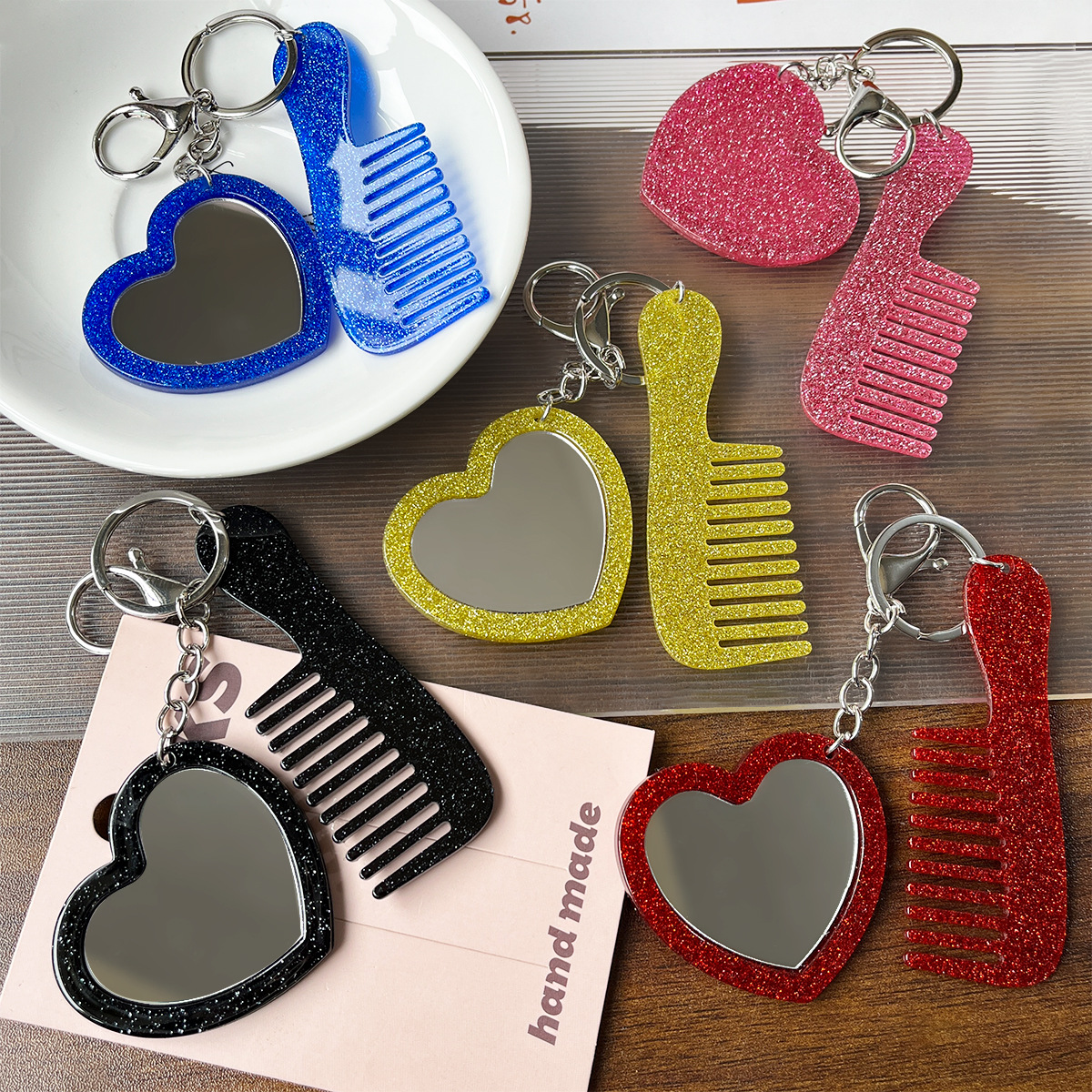 Pequeño pein acrílico pein colgante simple accesorios bolsos portátiles pein mango llave