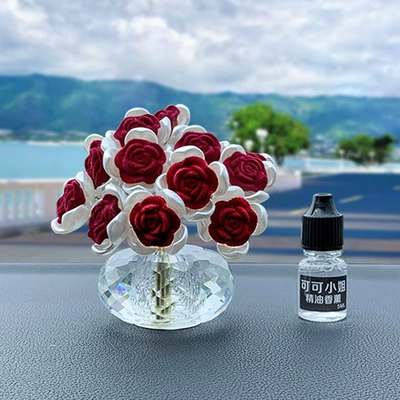 ornaments a pair, Car ornaments - rose-with-essential-oil