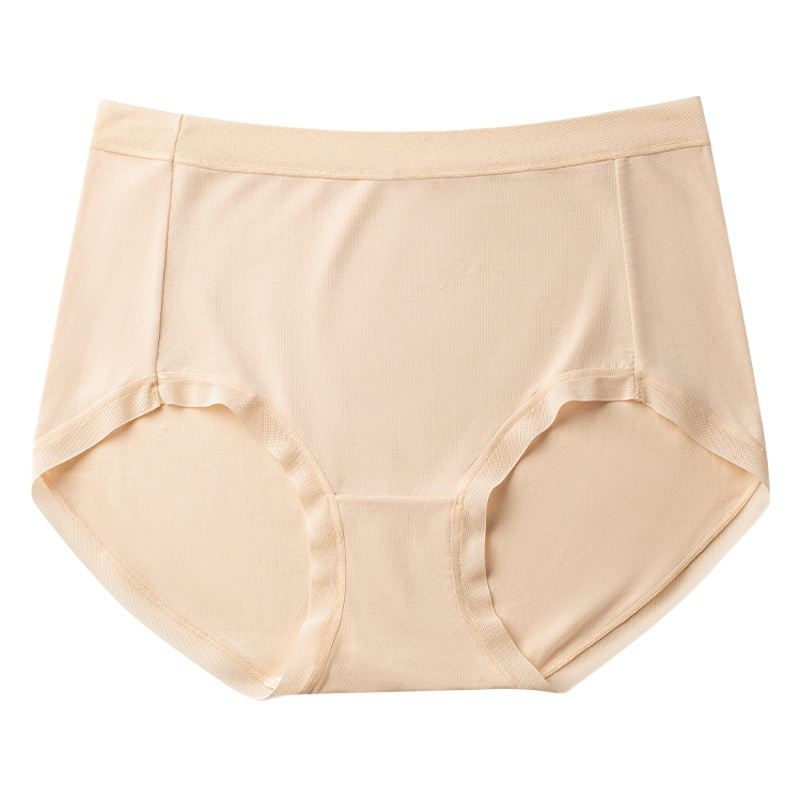 Los calzoncillos de mujer de modal son cómodos y transpirables, ropa interior de mujer suave antibacteriana y de fibra fina de seda de morera 10A de cintura media