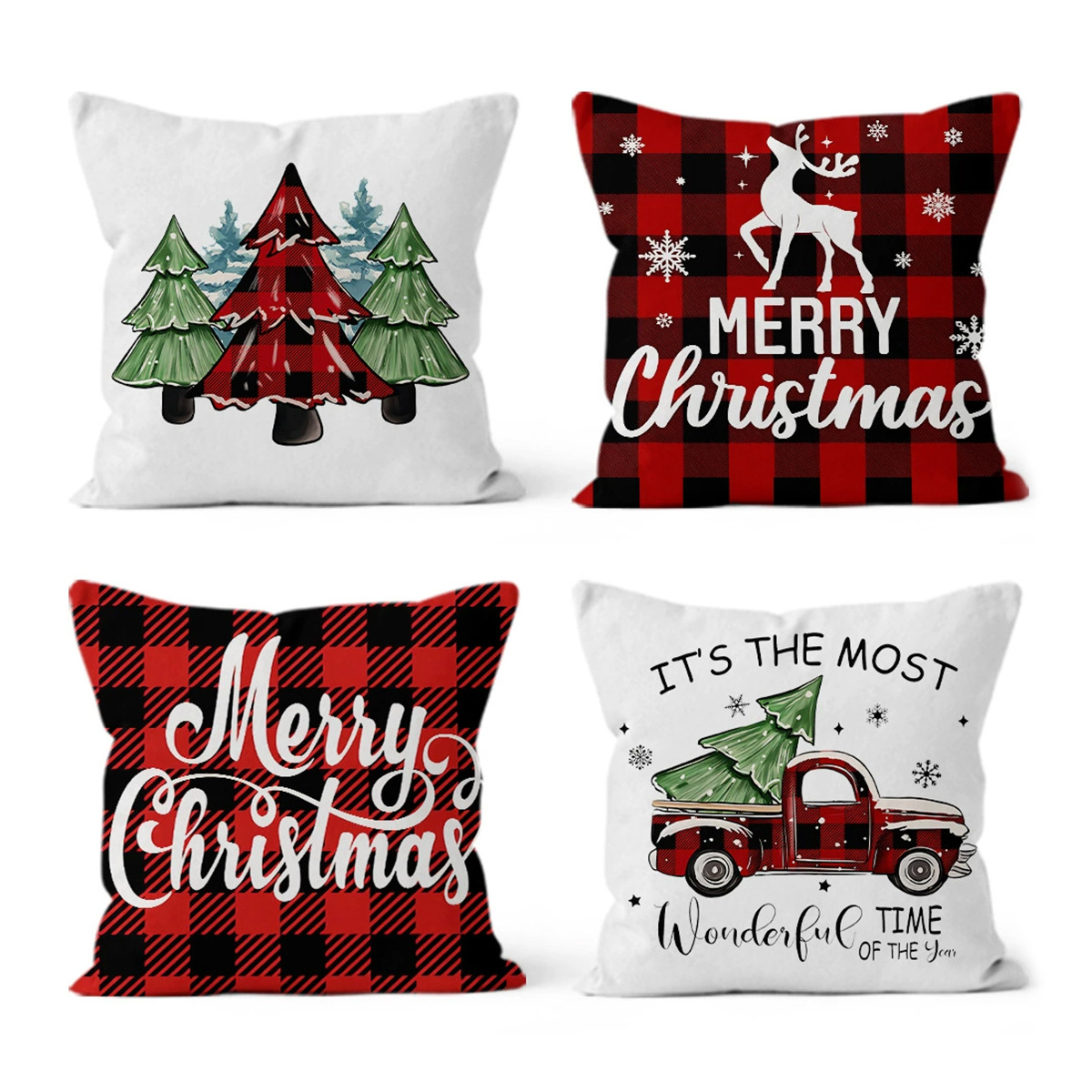 Amazon nuevo 2025 almohada de almuerzo almohada de oficina almohada de almuerzo almohada de cubierta de almohada de cuadrícula roja