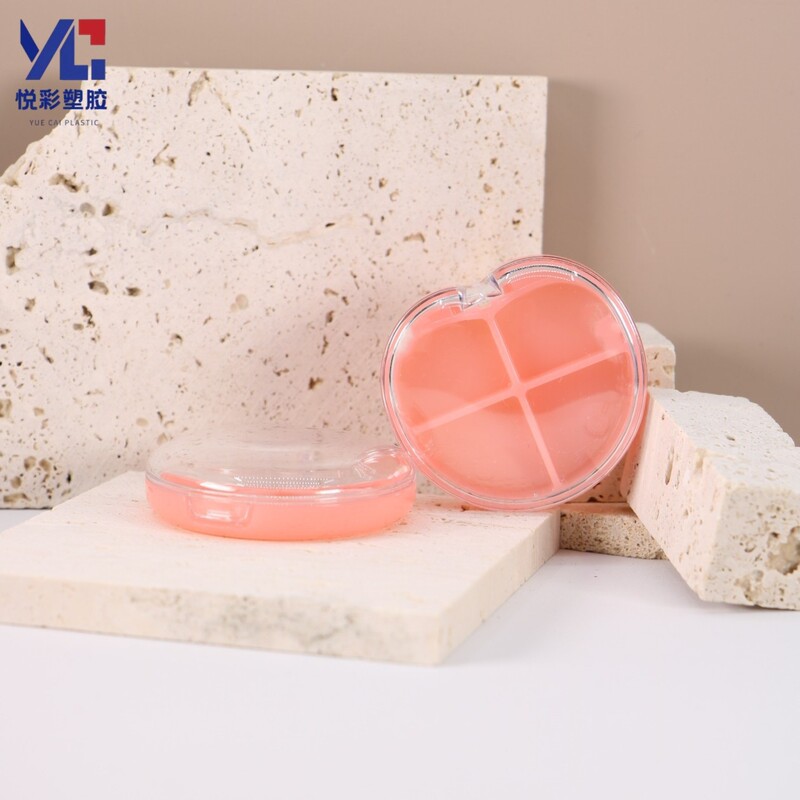 Flip-Top 4-Color Heart-Shaped Eyeshadow Palette, Four-Compartment High-Transparency Blush, Highlighter Powder, Concealer, Setting Powder Empty Case Packaging Material Flip-Top 4-Color Heart-Shaped Eyeshadow Palette, Four-Compartment High-Transparency Blush, Highlighter Powder, Concealer, Setting Powder Empty Case Packaging Material