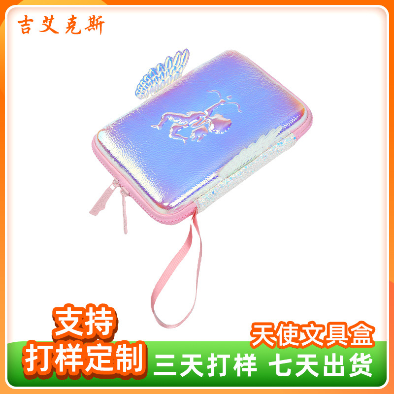 Manufactor customized angel Stationery fresh Cute pencil case kindergarten children pupil Stationery storage box