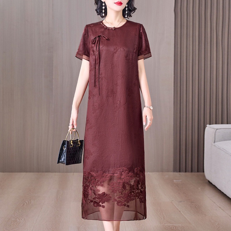 2026 Summer New Style Xiyun Silk Elegant Dress with Jacquard Embroidery for Daily Wear, Real Silk Dress for Women
