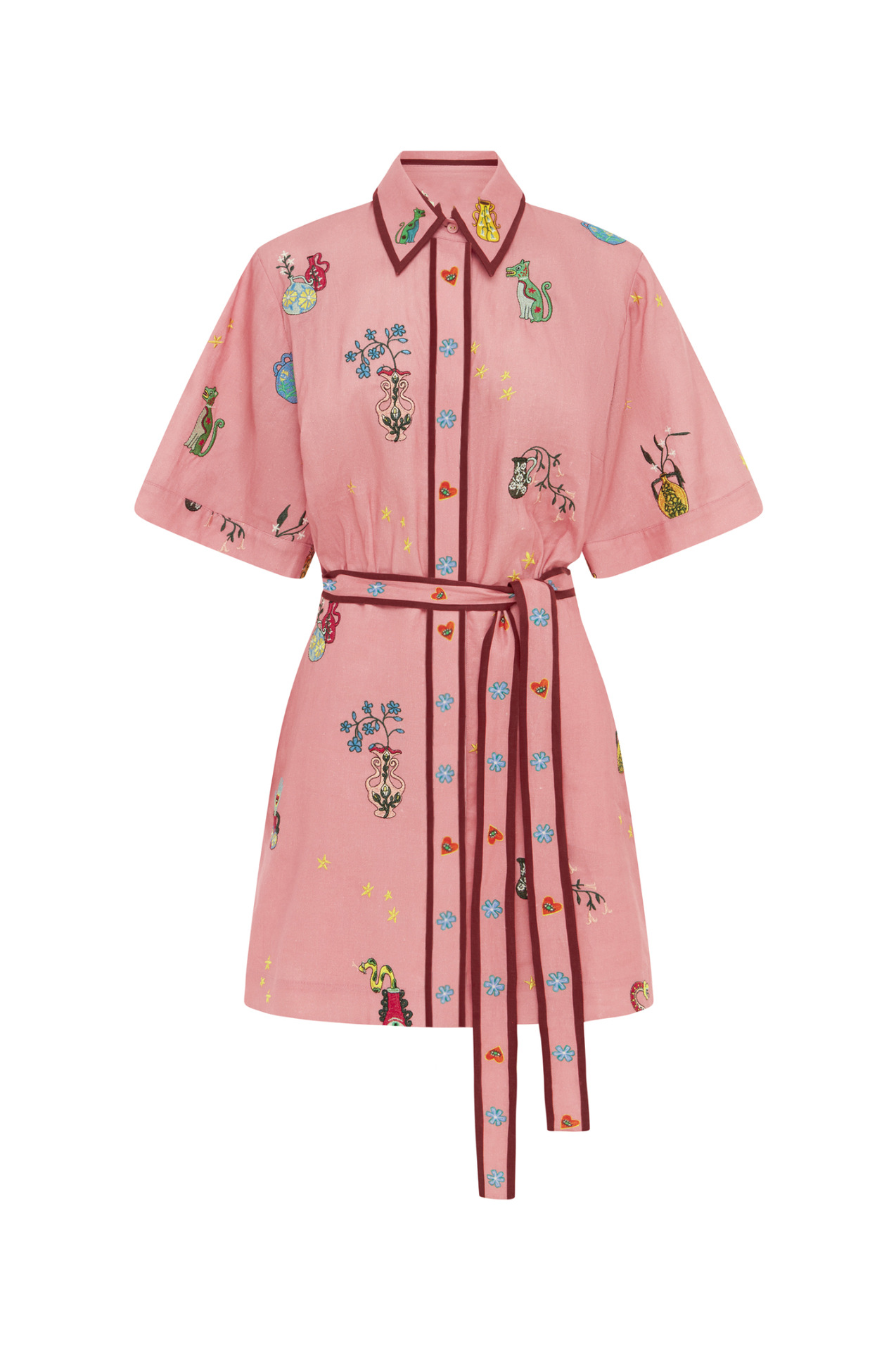 Flower Pattern Summer Season Women's Gender Casual, Elegant, Streetwear Style Wholesale Women's Casual Elegant Streetwear Flower Holiday Daily Selfie Shirt Collar Half Sleeve A- Line Skirt