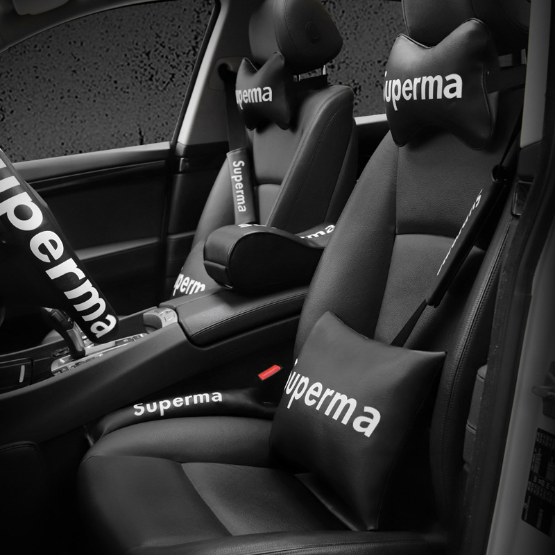 Wholesale auto accessories trendy set including neck pillow and waist support, car seat backrest memory foam headrest