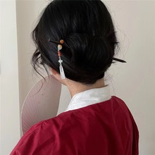 簪子女古风古典气质感木质旗袍汉服发簪步摇小众复古头饰优雅