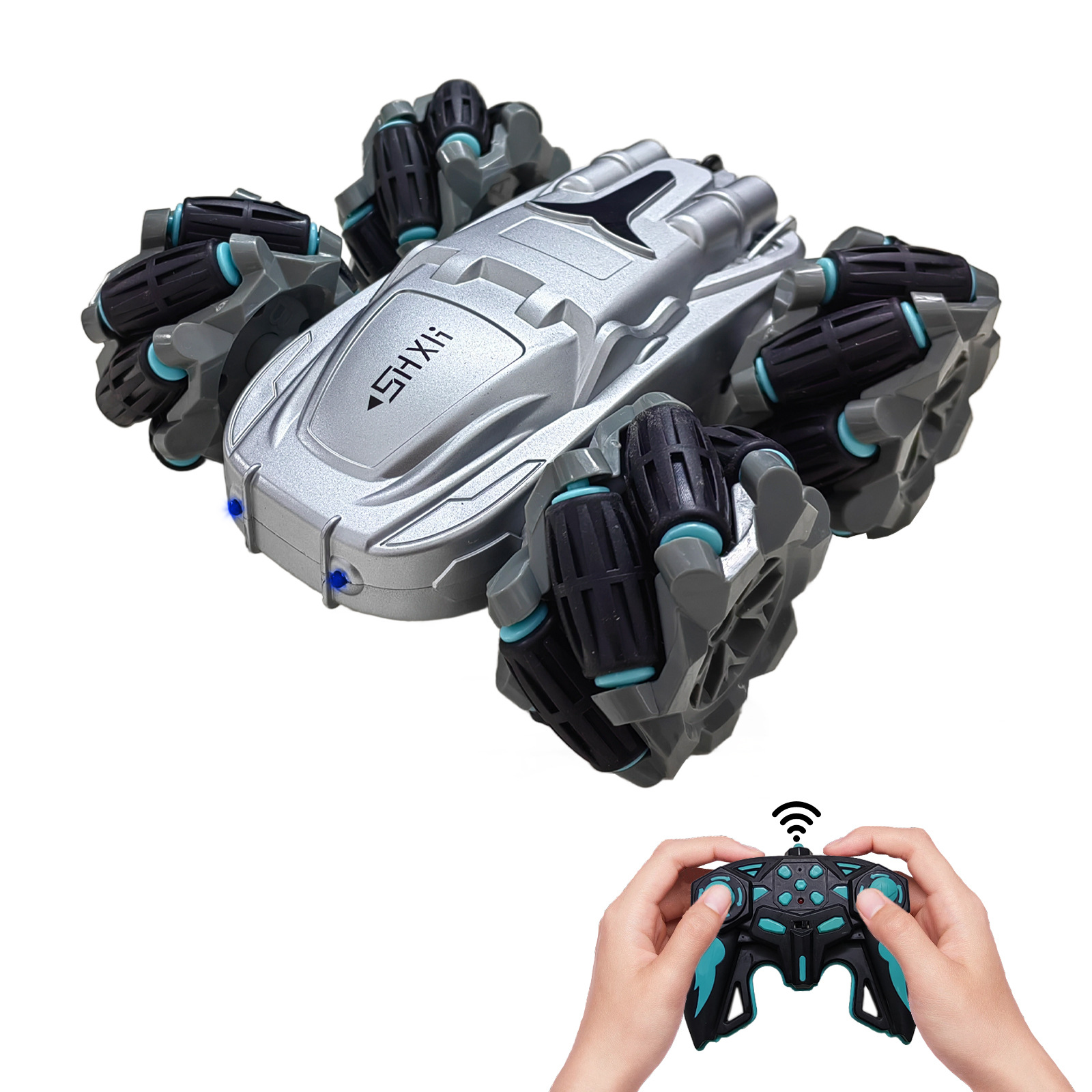 Venta caliente transfronteriza de doble cara de los niños truco deriva de control remoto coche de cuatro ruedas vehículo todoterreno 2,4g puesto de juguete de coche al por mayor