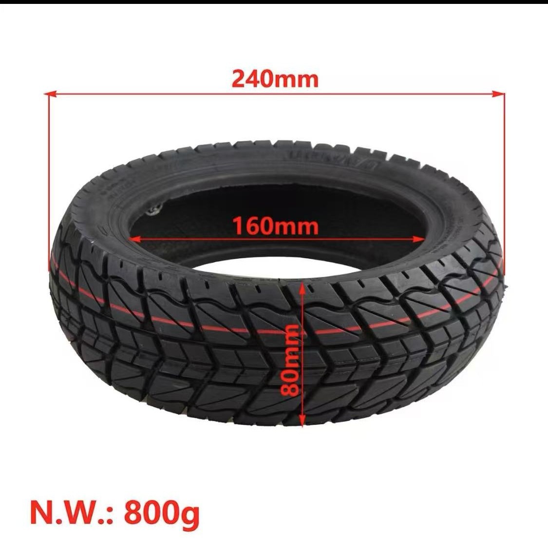 Thickened and Wear-Resistant 10inch Tuovt Electric Scooter 10X3.00-6.5 Tubeless Tire
