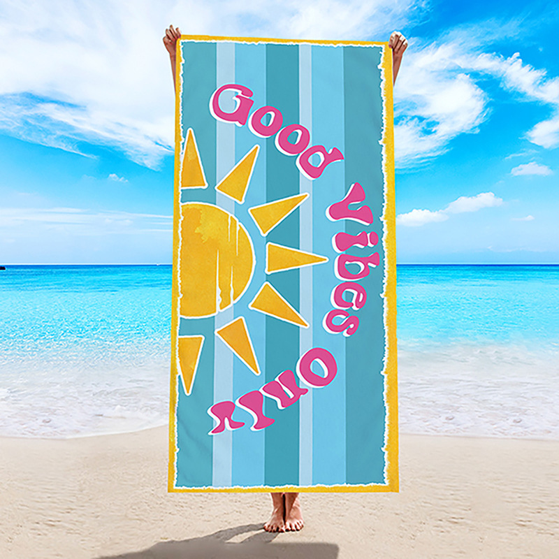 Toalla de playa transfronteriza, toalla de secado rápido, toalla de baño de microfibra, comercio exterior, Amazon, chal de natación con estampado digital europeo y americano