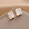 Golden earrings stainless steel, jewelry, European style, does not fade, pink gold, wholesale