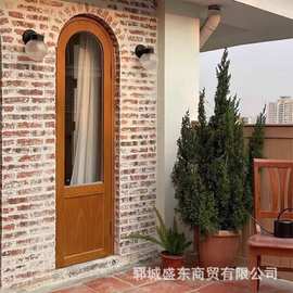 新中式老榆木拱形大门街边民宿咖啡厅单开进户门实木包厢单开门