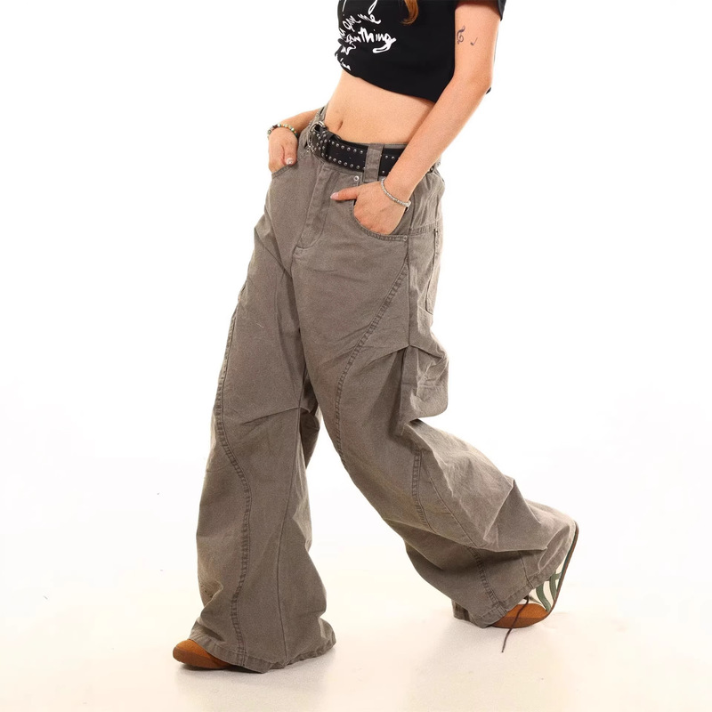 2026 American High Street Retro Deconstructed Pleated Lumberjack Work Pants Unisex Niche Loose Wide-Leg Versatile Long Pants 2026 American High Street Retro Deconstructed Pleated Lumberjack Work Pants Unisex Niche Loose Wide-Leg Versatile Long Pants