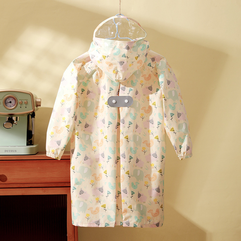 Japanese Light Quick-drying Children's Raincoat for Boys and Girls Children Baby Poncho Large Brim Zipper with Schoolbag