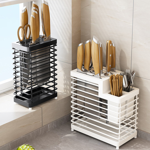 Multifunctional kitchen stainless steel chopstick cage, knife holder, chopping board rack, supplies storage rack, knife cutting board, kitchen knife kitchen storage
