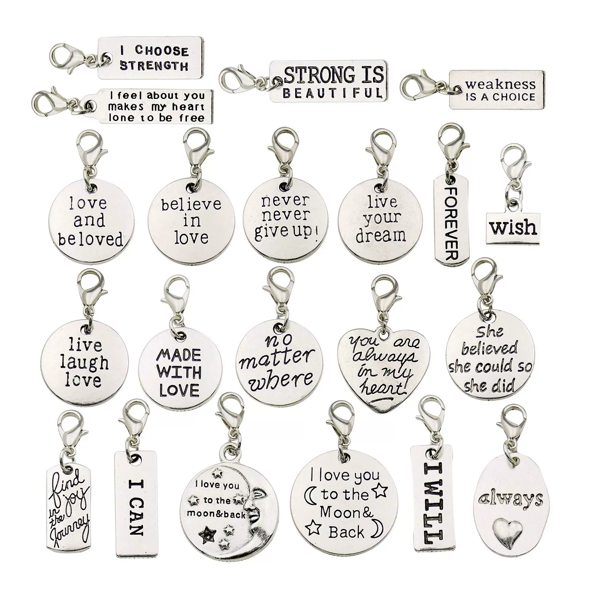 20 вдохновляющих металлических табличек, подвески с гравировкой из древнего серебряного сплава, ювелирные аксессуары ручной работы своими руками