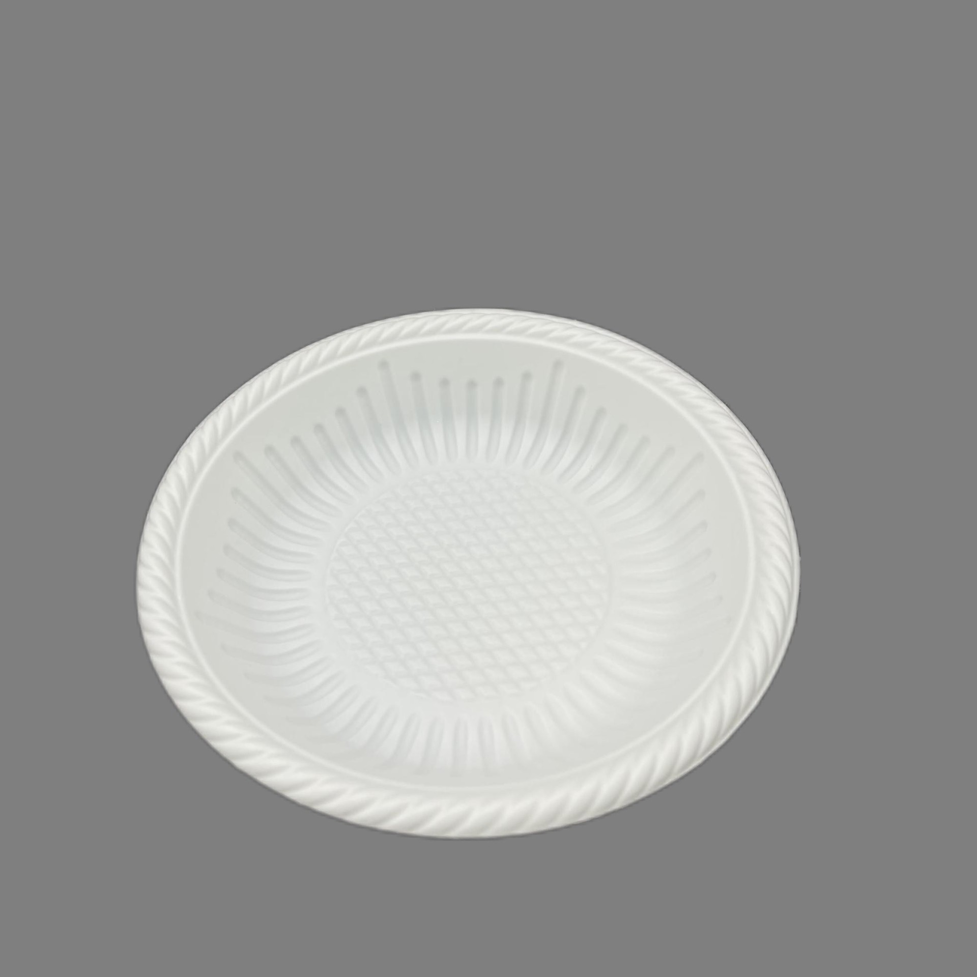 一次性塑料碗PS菠萝花纹小料碟甜品蛋糕餐盘子零食圆盘水果打包盒