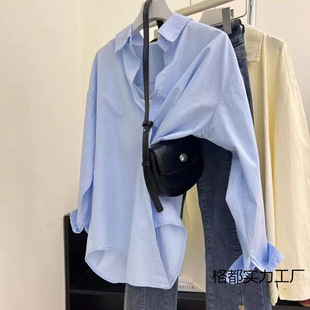 Spring and Autumn Versatile Cotton Shirt 2025 Korean Version Casual Fashion Outerwear New Women's Long Sleeve Shirt Jacket Women's White