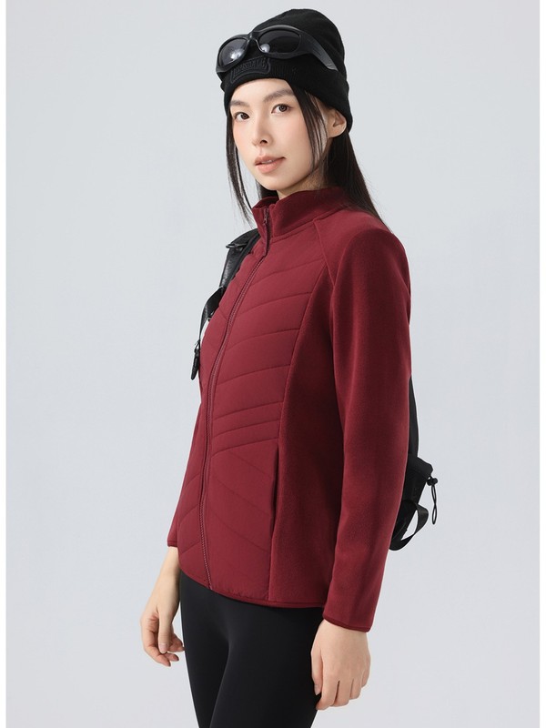 秋冬情侣款拼接棉外套男 女运动保暖抓绒服户外运动跑步抓绒衣|undefined