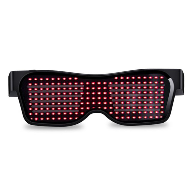 LED Bluetooth gafas luminosas APP Control de conexión de teléfono móvil dinámico luminoso multi-idioma Bar discoteca accesorios de audio