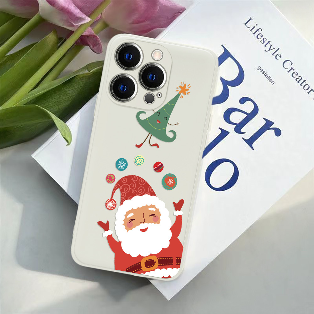 新款圣诞老人适用于苹果15PROMAX手机壳卡通11硅胶14PRO个性13女.