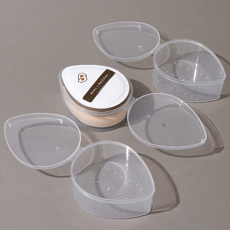 Мао Jiji двухслойная КАПЛЕВИДНАЯ пудра слоеная коробка процент Зефир на воздушной подушке ящик для хранения пудры пуховка пустая коробка дышащая с отверстиями