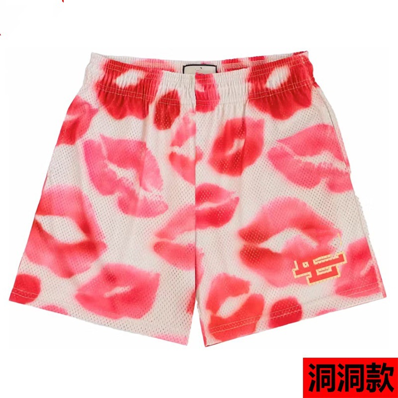 Pantalones deportivos estadounidenses para hombres y mujeres, pantalones de acondicionamiento de verano, pantalones de malla transpirables, sueltos, secos rápidos, pantalones de pareja.