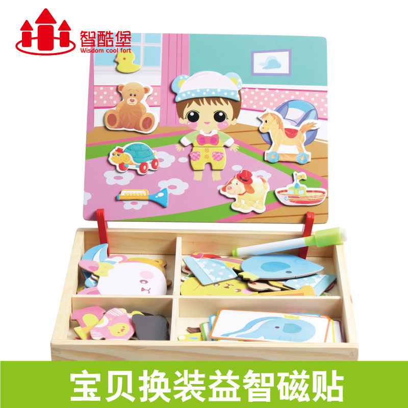 Educación temprana para niños Rompecabezas de rasgos faciales Rompecabezas magnético Pegatinas magnéticas Vestir 3-6 años Juguetes de jardín de infantes Pinpinle Personalización