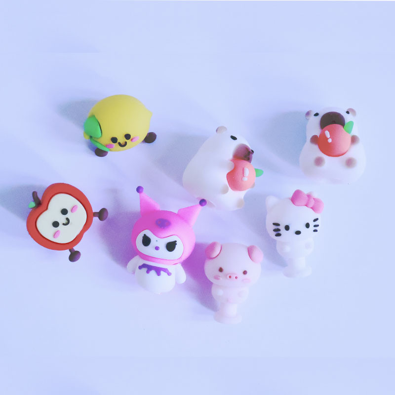 Cross-Border Cartoon Pvc Keychain Soft Rubber Small Gift Cute Keychain DIY Backpack Pendant Pen Holder Soft Rubber Doll