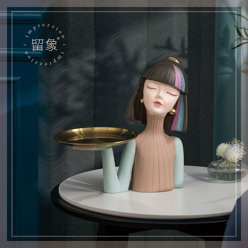 Китайский () Beauty девушка ключ настольная подноска для хранения декор интерьера украшения ТВ шкаф для вина спальня комната
