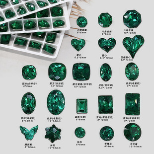 Mixed Batch Flat Replacement K9 High-Quality Emerald Special-Shaped Manicure Diamond Decoration Pointed Bottom Diamond Whole Batch Flash Large Diamond Glass Manicure Diamond