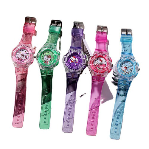 Children's LED Watch for Girls with Illuminating Feature, Cartoon Cute, Waterproof, for Boys, Toy Night Light Electronic Wrist Watch