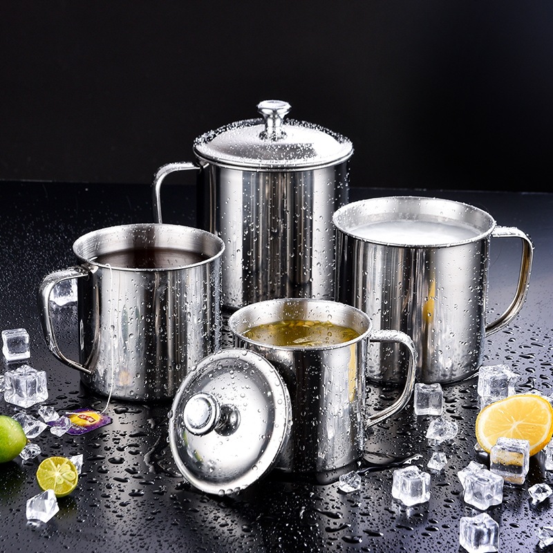 廠家加厚304不鏽鋼口杯帶蓋手柄學生兒童幼兒園杯子辦公室茶水杯