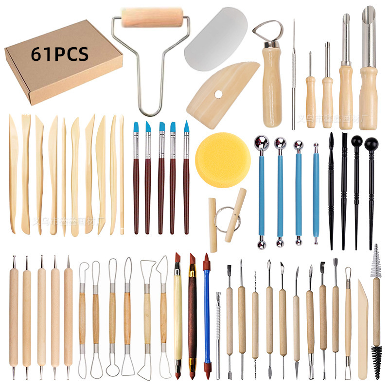 Cross-Border Clay Pottery Tool Set, Clay Stone Sculpting Carving Knife, Indentation Pen, Ball Stick, Trimming Knife Tools Cross-Border Clay Pottery Tool Set, Clay Stone Sculpting Carving Knife, Indentation Pen, Ball Stick, Trimming Knife Tools