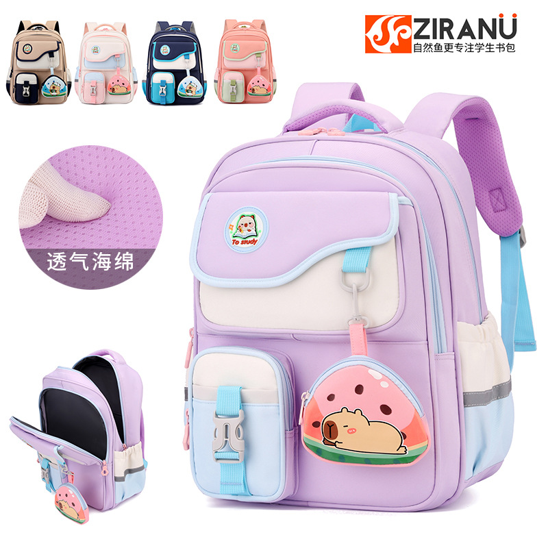 Pescado natural nuevo tipo de mochila para niños y niñas, mochila de hombro para niños con gran capacidad para reducir la carga