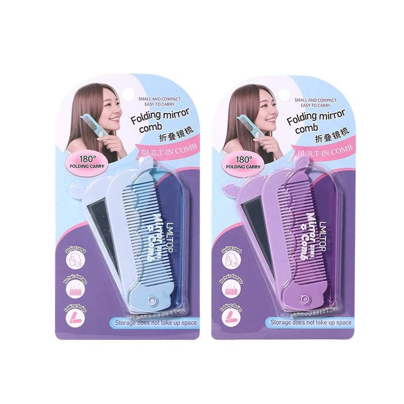 (Cross-border trading), cartoon folding handheld brush, mirror, bangs