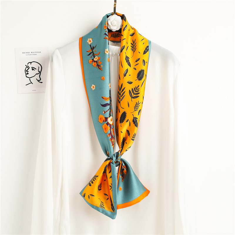 Spring and summer narrow long strips small silk towel women's hair tied wrist tied bag neck streamers fashion suit small scarf