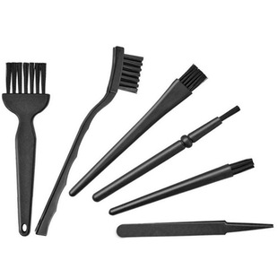 6-in -1 black anti-static brush portable handle cleaning keyboard brush kit tweezers 6-piece set