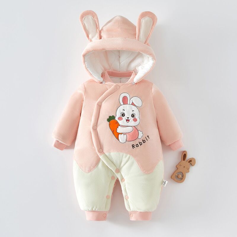 Baby Jumpsuit Autumn and Winter Newborn Quilted Thickened Outing Warm Suit