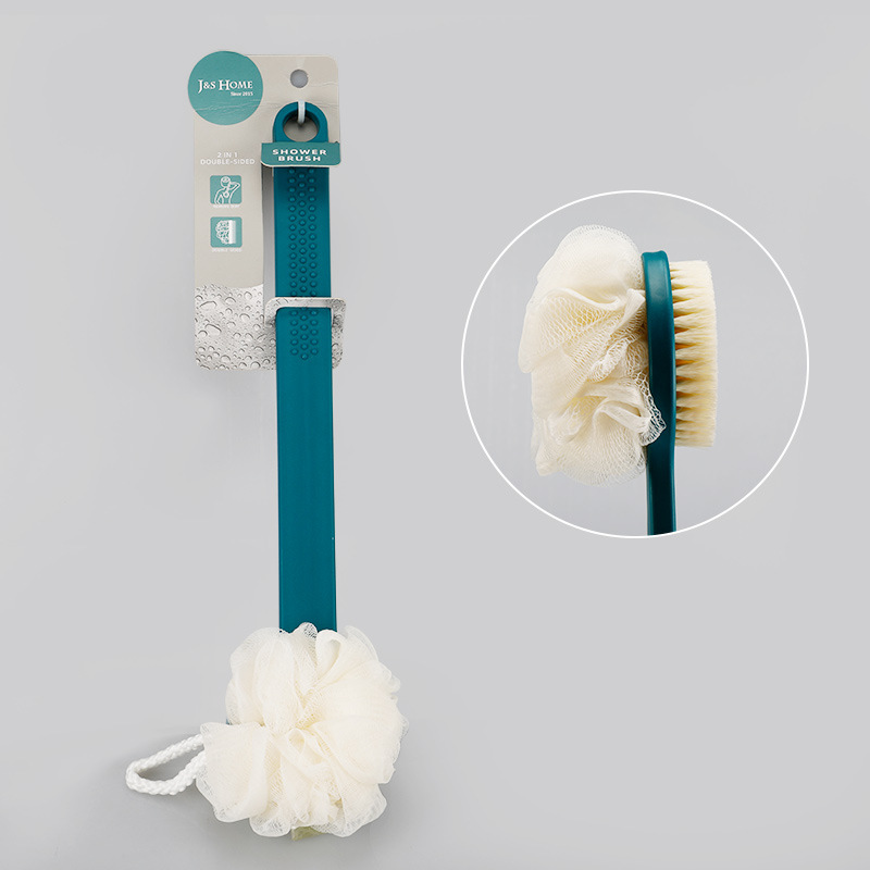 Hogar mango cuadrado de doble cara Bola de baño cepillo de baño de nylon cepillo de baño de pelo suave cepillo de baño Baño frotar de nuevo en stock al por mayor