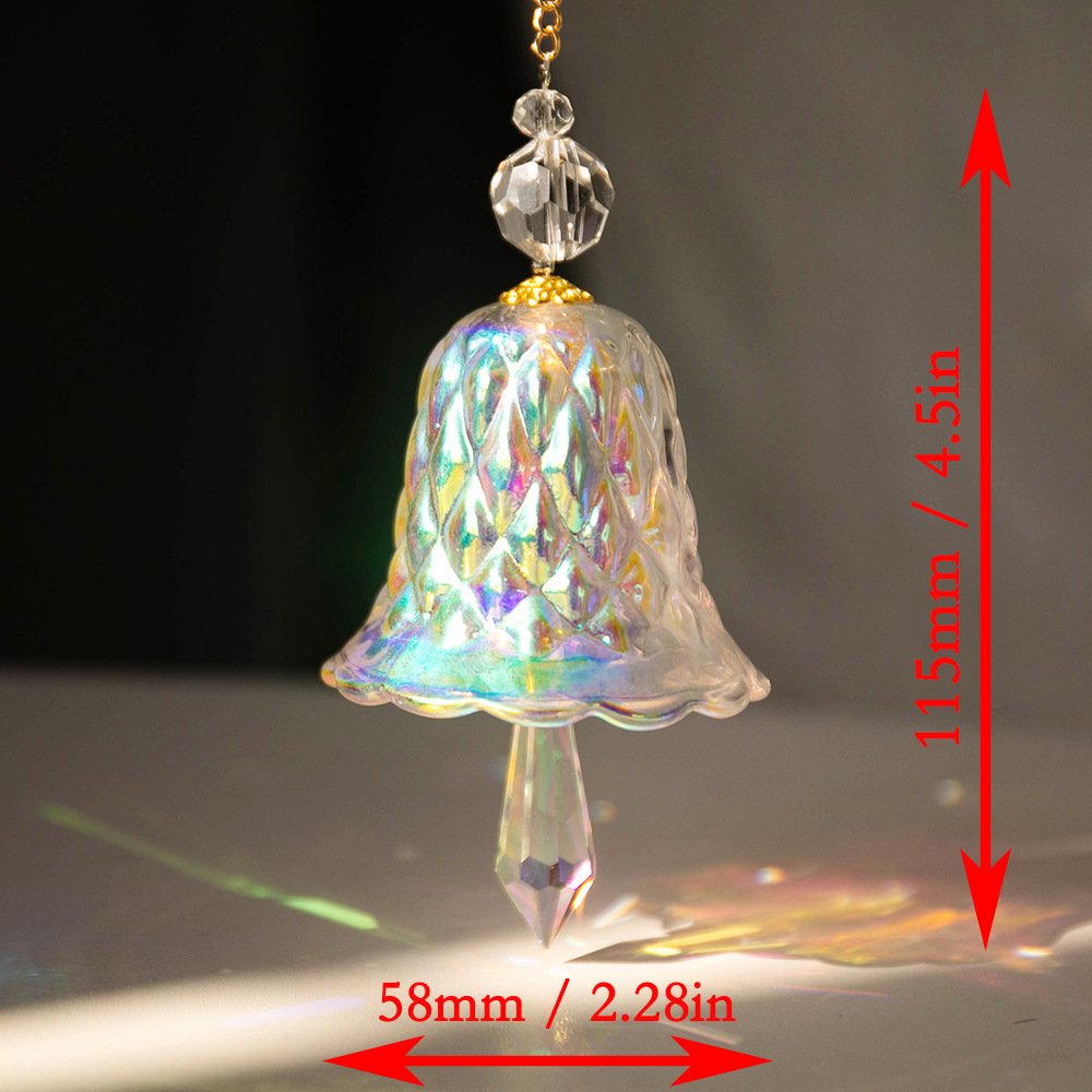 Campana transfronteriza amazónica cristal campana de viento decoraciones navideñas ventanas colgantes de vidrio colgantes captura de sol