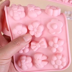18連小花蝶結びシリコン金型子供qq糖手作りチョコレートキャンディー氷金型滴ゴム金型