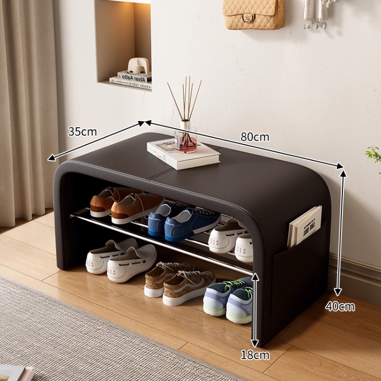Entrada a la casa, lujo ligero, sensación de alta gama, entrada, asiento, almacenamiento, uso de taburetes para zapatos, zapatero integrado, zapatero, taburete para cambiar zapatos en casa en la puerta