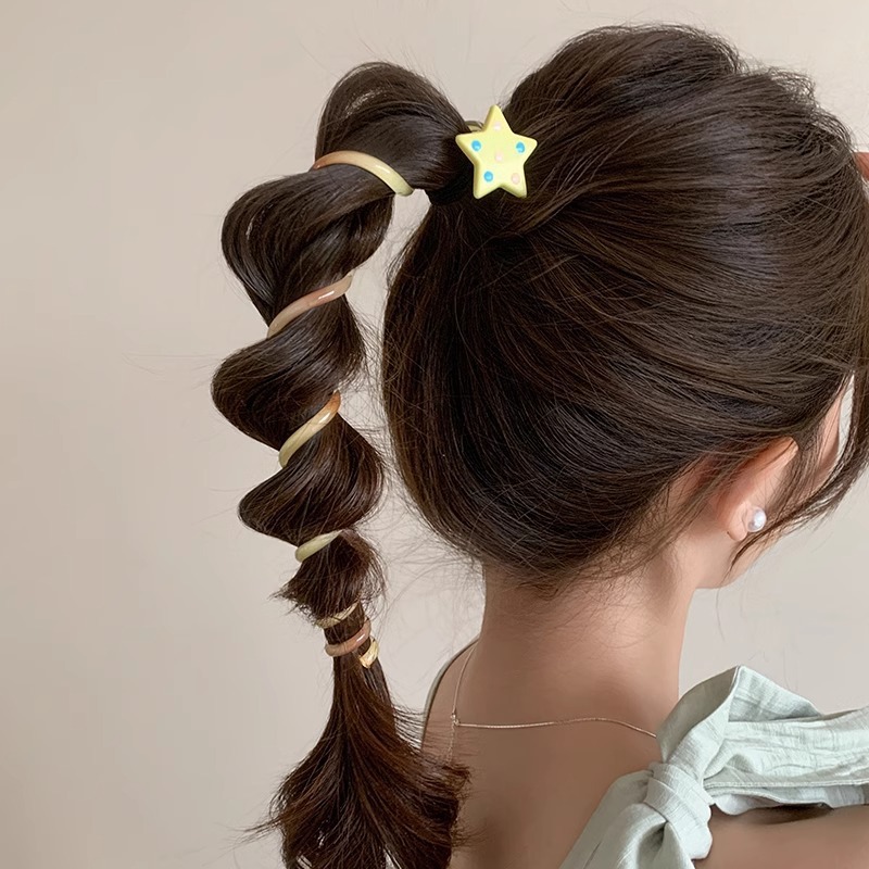 Trenza de burbuja simple japonesa, cuerda para la cabeza, mujer 2024, nueva línea telefónica de amor de alta gama, anillo para el cabello, cola de caballo, artefacto de cabello trenzado