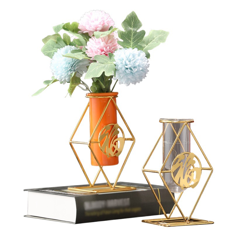 Fábrica al por mayor estilo chino de cerámica florero de vidrio decoración flor seca flor hidropónica dispositivo sala de estar mesa de estudio Decoración