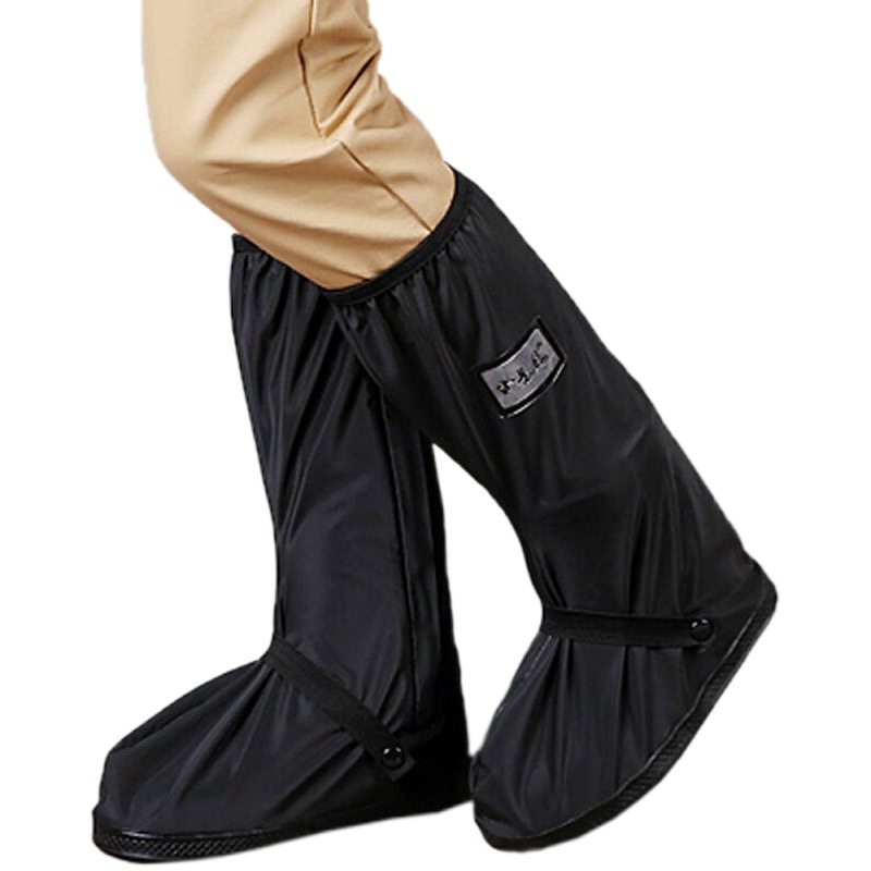 Grueso antideslizante resistente al desgaste de la cubierta del zapato de lluvia tubo alto cubierta del zapato de viaje talón plano zapatos de lluvia adulto impermeable cubierta del zapato de lluvia unisex