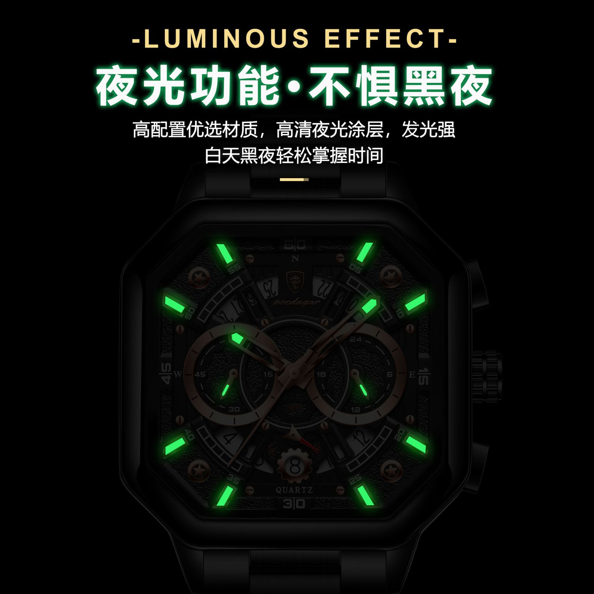 Marca suiza multifuncional nuevo reloj para hombre, reloj hueco para estudiantes masculinos, transmisión en vivo de estilo explosivo de comercio exterior, entrega de una pieza