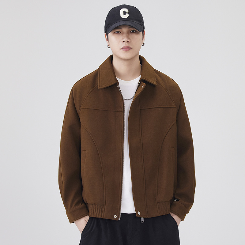 Stylish Lapel Jacket for Men, 2026 Autumn and Winter New Trendy Woolen Jacket, Cool and Stylish Top