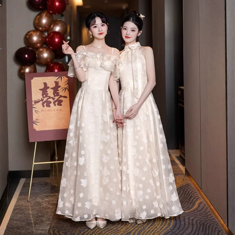 Champagne-Colored Bridesmaid Dresses 2026 New Style High-End Niche Exquisite Sister Group Engagement Dresses That Can Be Worn by Women on a Regular Basis Champagne-Colored Bridesmaid Dresses 2026 New Style High-End Niche Exquisite Sister Group Engagement Dresses That Can Be Worn by Women on a Regular Basis
